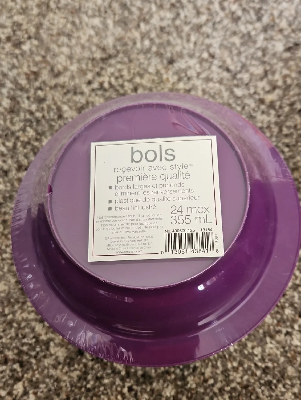 48 Premium Purple 12 Oz Party Bowls - Two 24 Packs (48 Bowls Total)